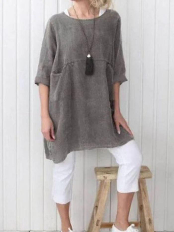 Chic Vintage Casual Loose Fashion Long Blouse