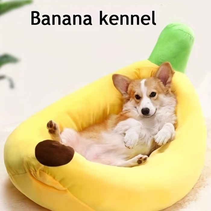 Banana Shaped Design Pet Bed Nest Sofa Bed Breathable Plush Dog Sleeping Bed Detachable And Washable Dog Kennel Pet Supplies