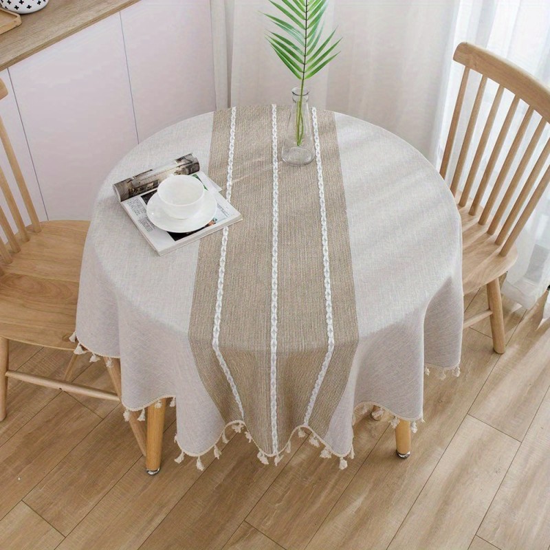 1pc, Coffee Color, Nordic Fabric Home Table Cloth Party Desk Cloth Table Cloth Cover Towel
