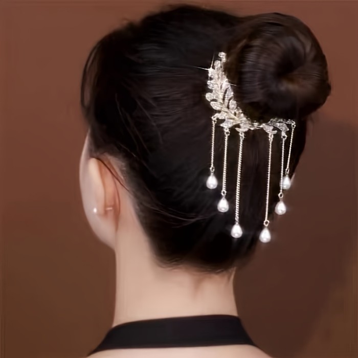 Women's Wheat Tassel Hair Clip Back Of The Head Bun Hair Ponytail Buckle Hair Clip Headdress Hair