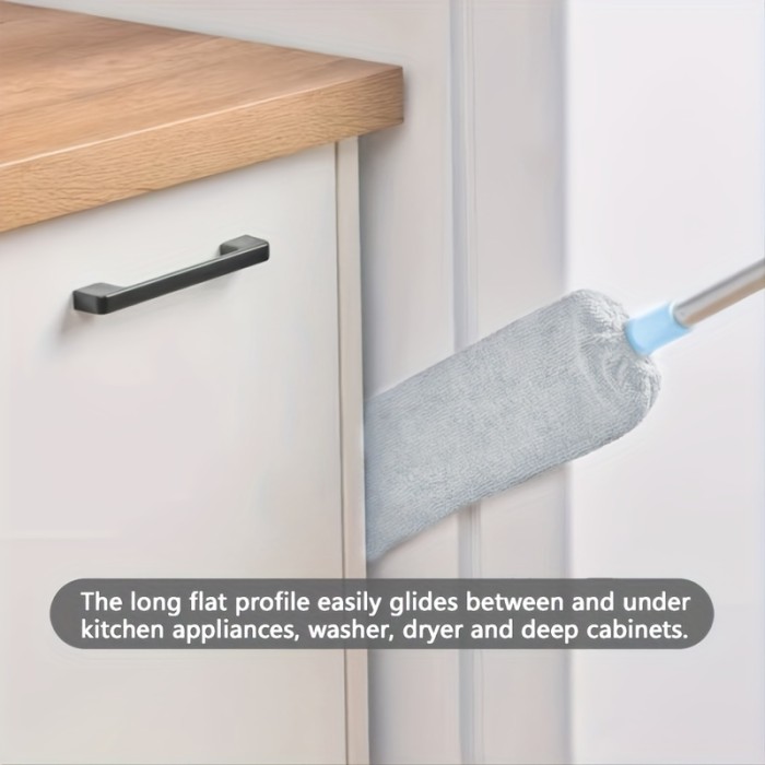 1pc Dust Cleaner, Microfiber Duster, Retractable  Dust Cleaning Artifact, Long Handle Microfiber Brush