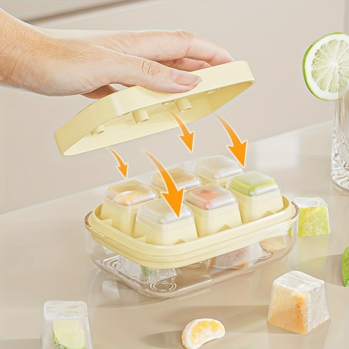 1pc Ice Tray Set, Ice Mold, Easy To Release, Household Kitchen Ice Mold Box, Ice Box