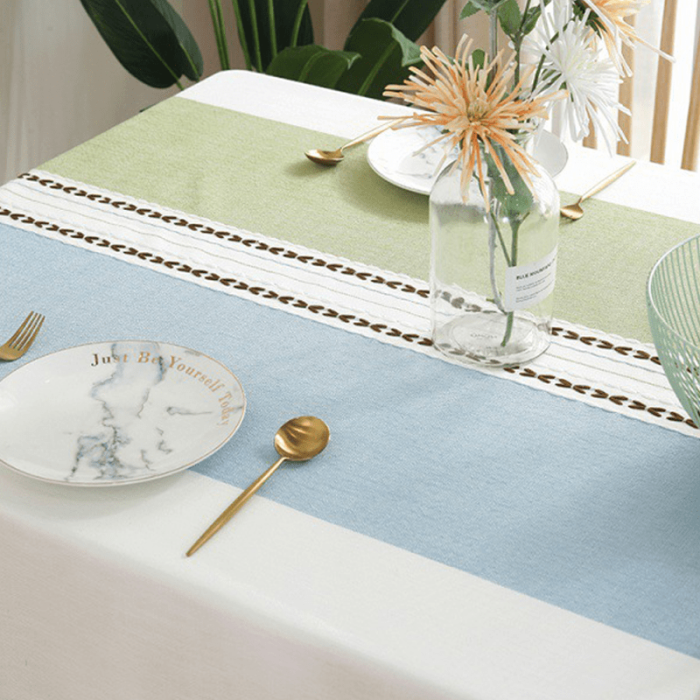 1pc Embroidered Table Cloth With Tassel, Kitchen Dinner Christmas Splash Resistant Soil Decorative Table Cover, Home Decor