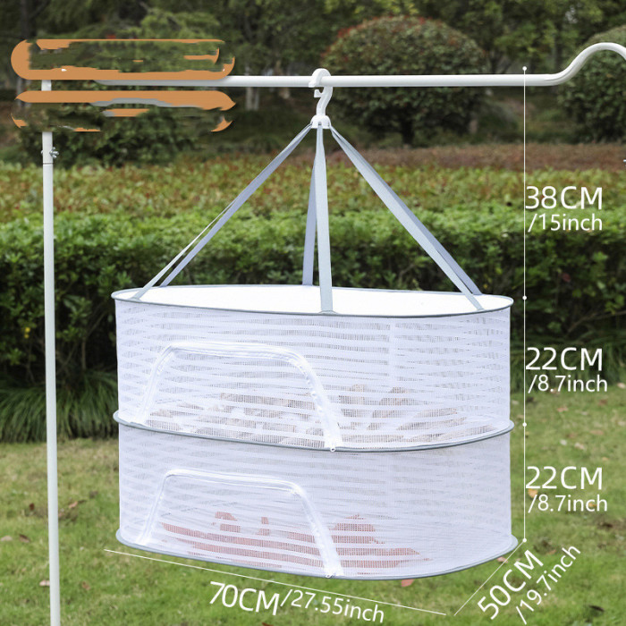 1pc Drying Rack 1-3 Layers Folding Fish Mesh, Non-Toxic Polyester Fiber Netting, Hanging Drying Fish Net, For Shrimp Fish Fruit Vegetables Herb, With Zipper