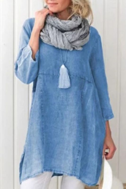 Chic Vintage Casual Loose Fashion Long Blouse