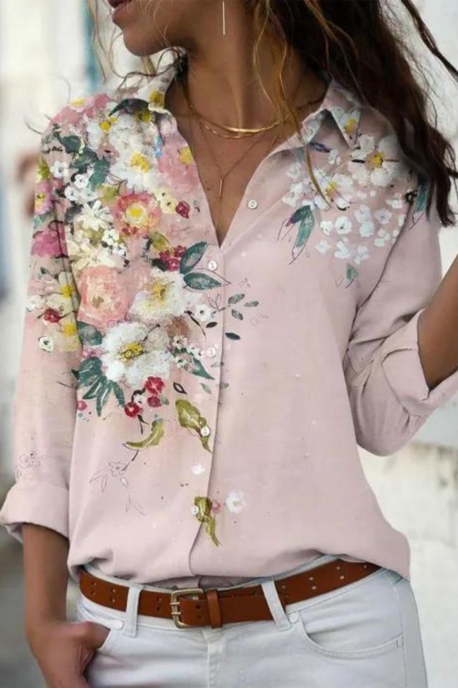 Fashion Blouse Loose Long Sleeve Casual Shirt