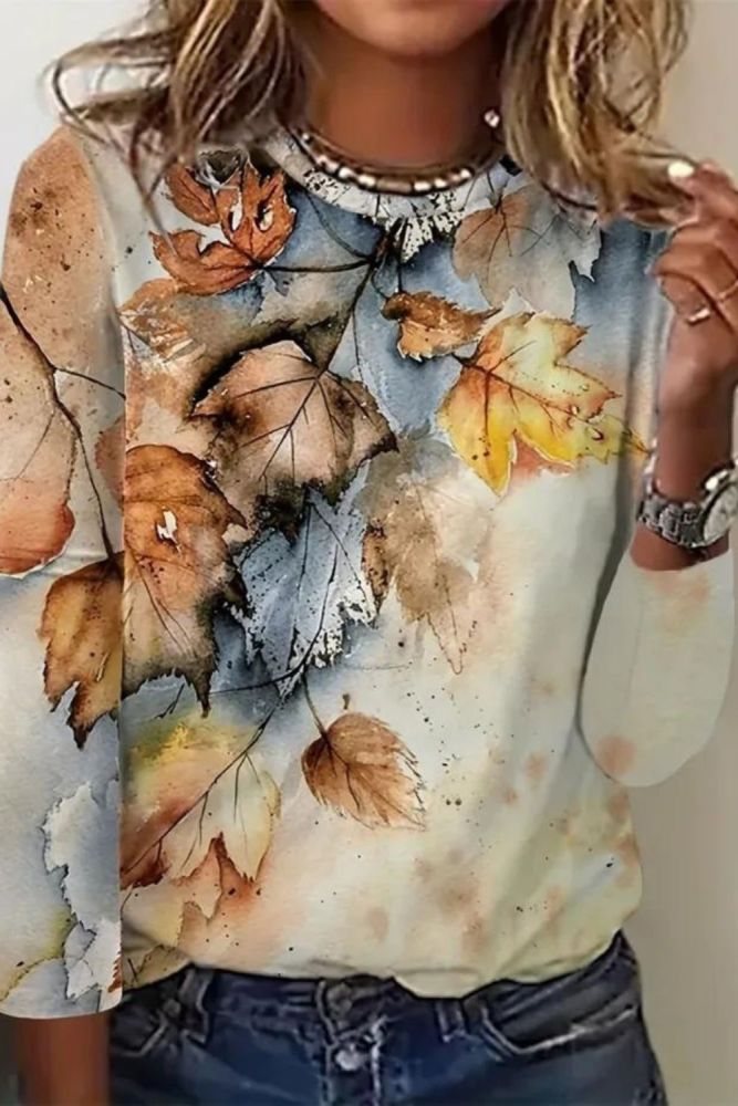 Elegant Casual Fashion Loose Temperament Long Sleeve T-Shirt