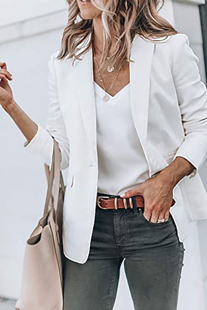 Women's Long Sleeve Solid Color Single Breasted Coat
