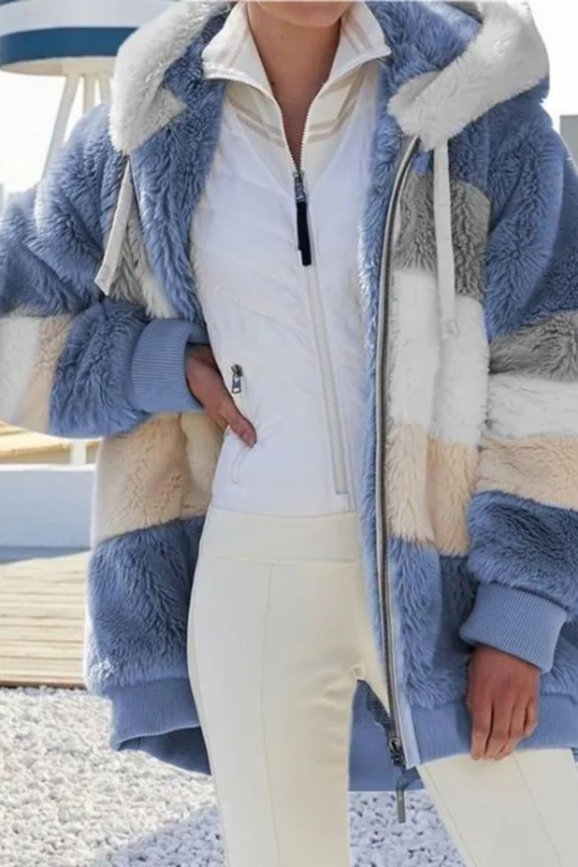 Women Loose Hooded Thick Long Sleeve Coat