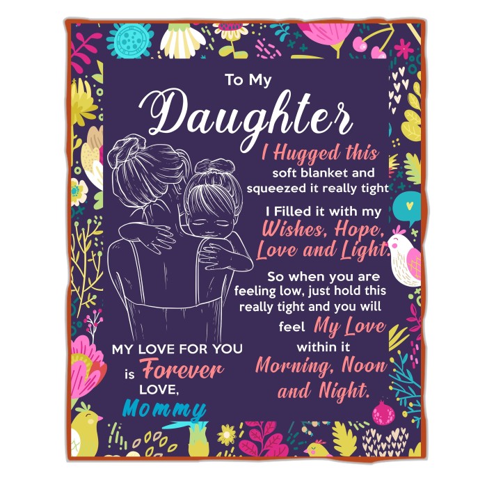 1pc Purple Throw Blanket, Letter To Daughter Blanket, Flannel Blanket For Living Room & Bedroom, Gift For Daughter