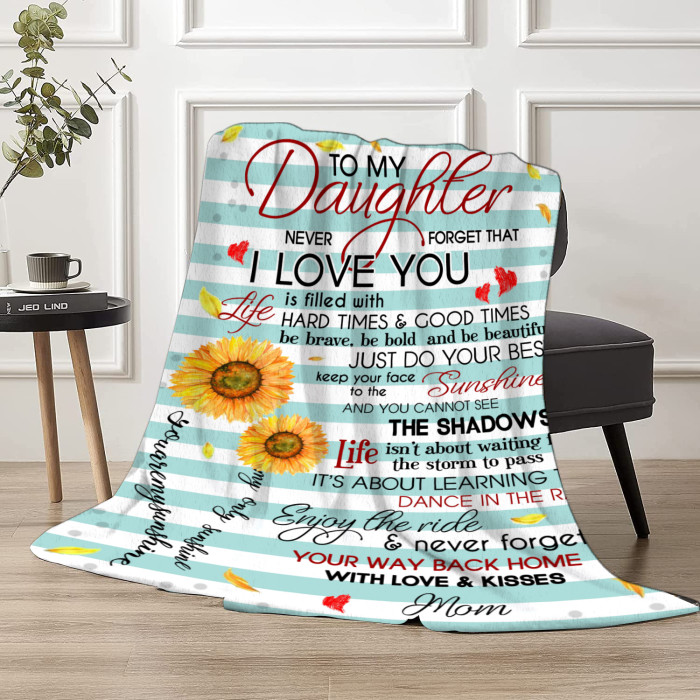 1pc Flannel Blanket, A Letter From Mom To Her Daughter Blanket Birthday Gift