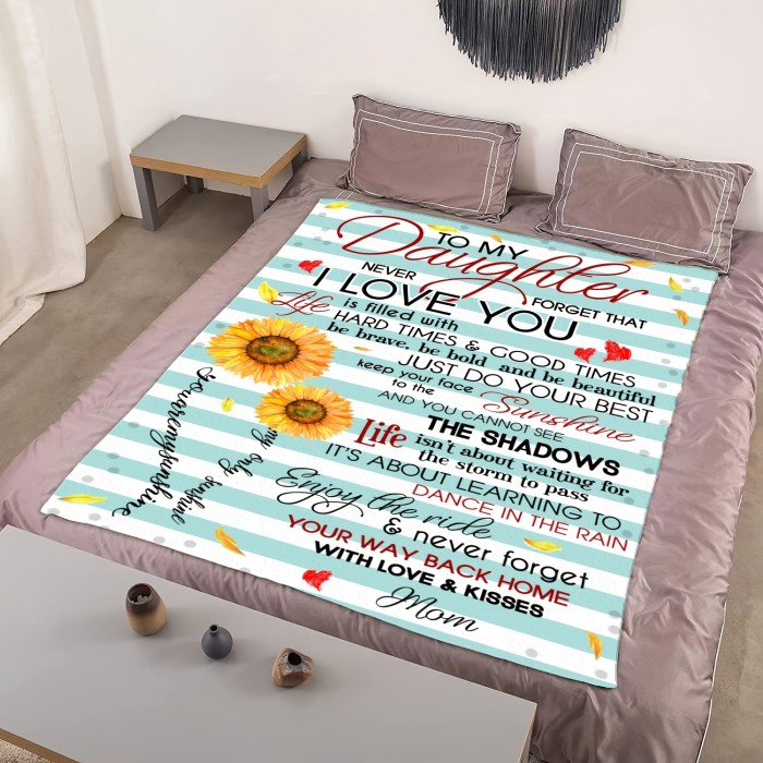 1pc Flannel Blanket, A Letter From Mom To Her Daughter Blanket Birthday Gift