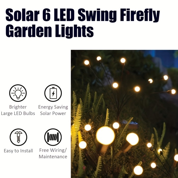 Solar Light Solar Garden Lights, Starburst Swaying Firefly Light, Solar Lights Outdoor Decorative For Yard Patio Pathway Decoration Festive Decorative Lights