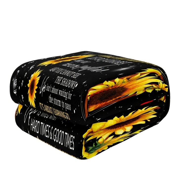 1pc Sunflower Blanket, Letter To Daughter Blanket, Facecloth Blanket For Living Room And Bedroom, Gift For Daughter