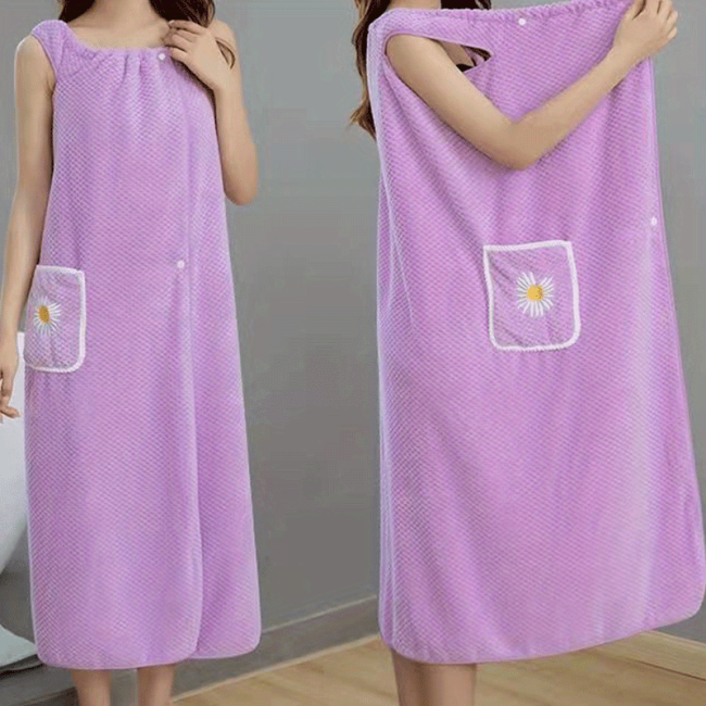 1pc Women's Towel Wrap Bathrobe, Quick Drying Spa Wrap Towel With Thick