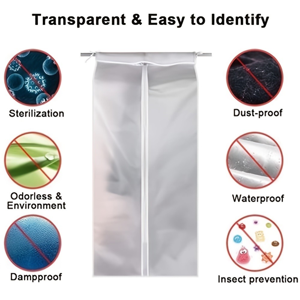 1pc Garment Clothes Cover Protector, Lightweight Closet Storage Bags ...