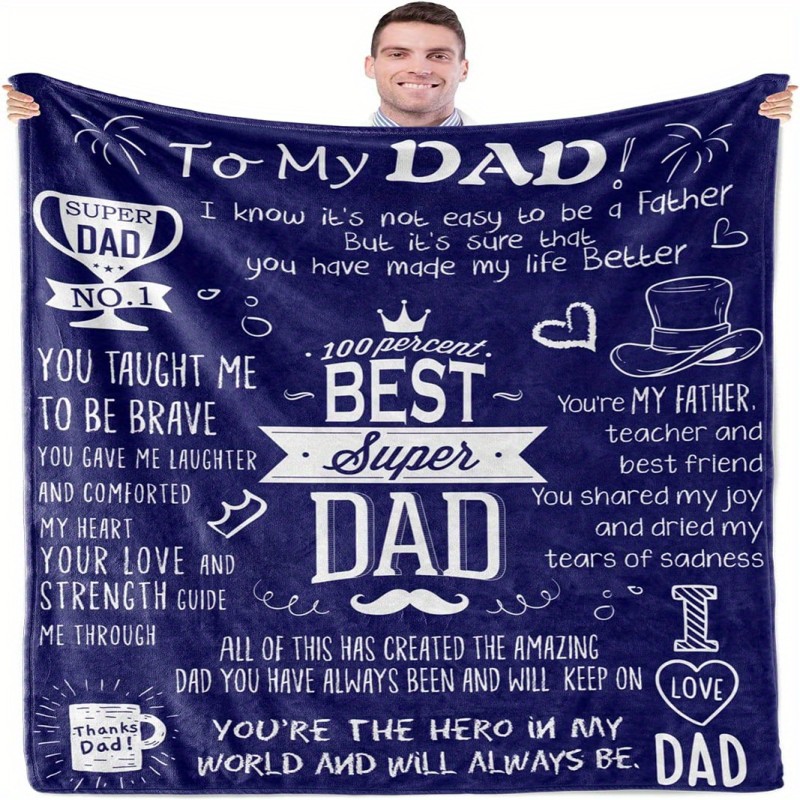 1pc Envelope Printed Flannel Blanket, To My Dad From Daughter Son Blanket, Soft Throw Blanket Nap Blanket For Couch Bed Sofa Office Camping, Gift For Dad's Birthday Father's Day