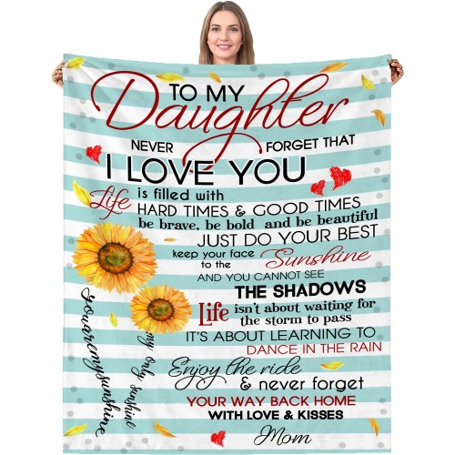 1pc Flannel Blanket, A Letter From Mom To Her Daughter Blanket Birthday Gift