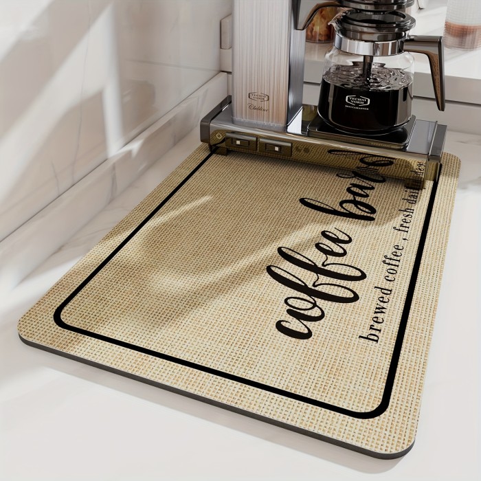 1pc Coffee Mat - Hide Stain Absorbent Rubber Backing Quick Dry Mat For Kitchen Counter Coffee Bar Accessories Dish Drying Mat For Coffee Maker Coffee Maker Coffee Pot Espresso Maker