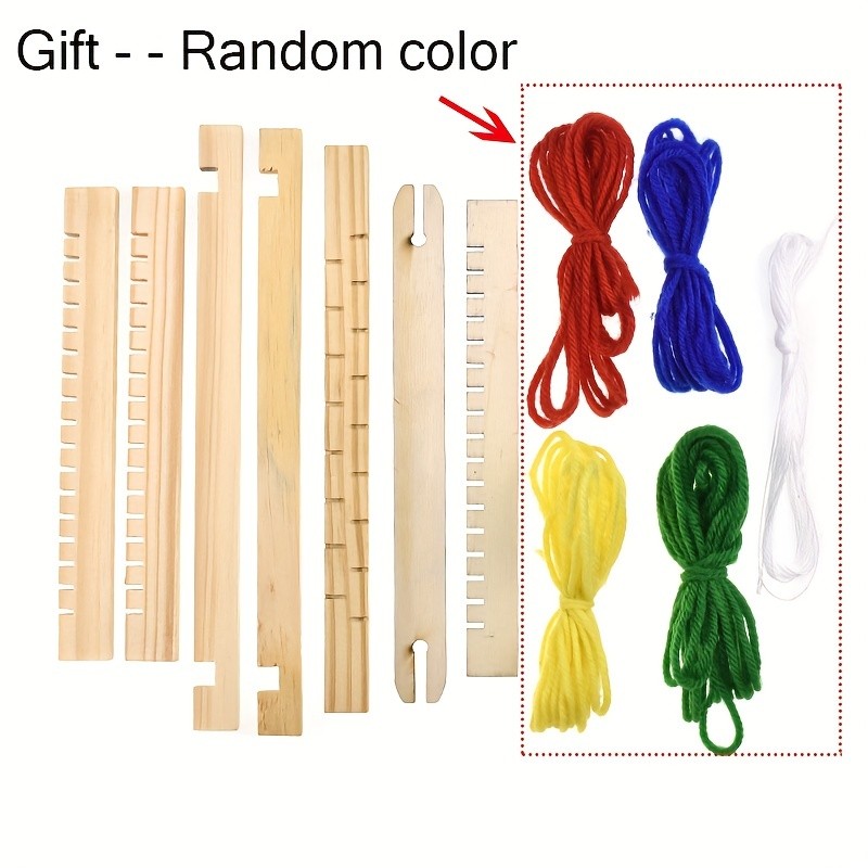 1 Set Knitting Loom Kit, Wooden Tapestry Handloom, DIY Craft Weaving Set, Wool Yarn Knitting Machine, Yarn Comb Shuttle, Frame Weaving, Weaving Board, Tapestry Weaving Tools For Beginners