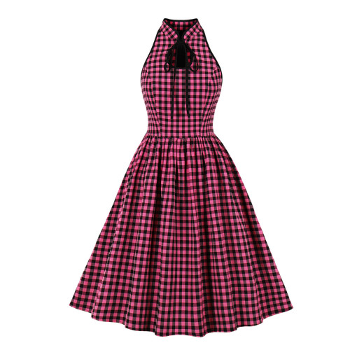 Summer Elegant Pleated Vintage Dress Women Retro Swing Robe Rockabilly Housewife Retro 50s Pinup Dresses Pinup Vestidos