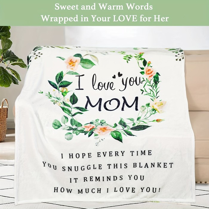 1pc Flannel Blanket, I Love You Mom Blanket, Mom Gifts, Birthday Gifts For Mom, Warm Cozy Soft Throw Blanket For Couch Bed Sofa