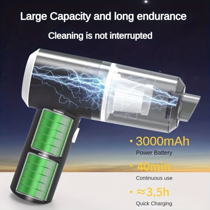1PC Powerful Handheld Vacuum Cleaner, Small, Wireless, With Strong Suction For Home, Car, And Desktop Cleaning