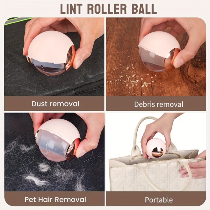 1pc Portable Lint Roller, Multiple Scene Clean And Traceless Sofa Clothes Rolling Hair Ball, Pet Hair Sticky Washable Portable Mini Size Sticky Food Residue Lint Remover Brush Repeat Use