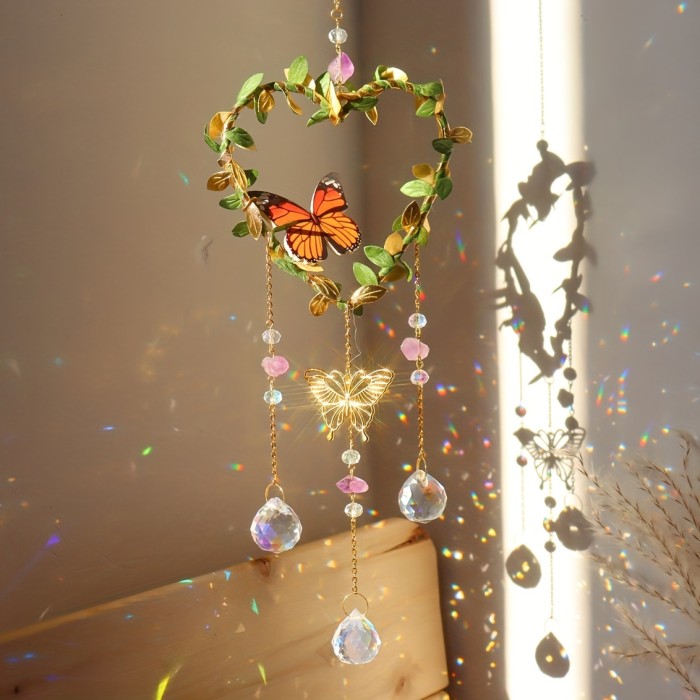 1pc Crystal Sun Catcher, Moon Wind Chime Pendant For Wedding Party Home Decoration Car Hanging Hanging Ornament Suncatcher, Photo Props, Outdoor Decor