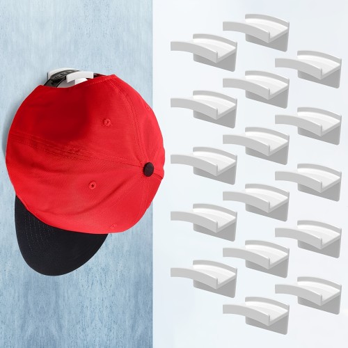 4\u002F6\u002F8\u002F12\u002F16 Pack Adhesive Hat Hooks For Wall - Minimalist Hat Rack Design, No Drilling, Strong Hold Hat Hangers, 1.8in\u002F1.3in\u002F1.2in 0.4lb