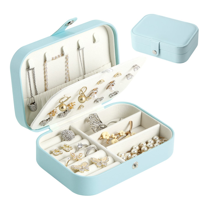 1pc Portable Jewelry Box, For Storing Jewelry, Ear Studs, Bracelets, Necklaces, Ring Storage Box