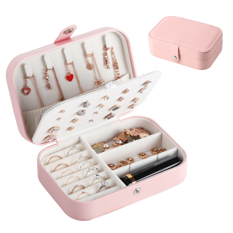 1pc Portable Jewelry Box, For Storing Jewelry, Ear Studs, Bracelets, Necklaces, Ring Storage Box