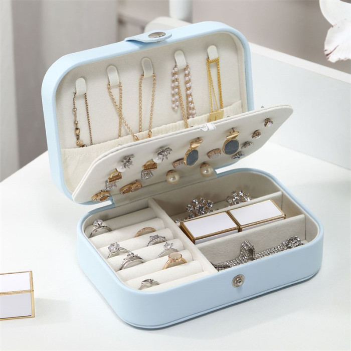 1pc Portable Jewelry Box, For Storing Jewelry, Ear Studs, Bracelets, Necklaces, Ring Storage Box