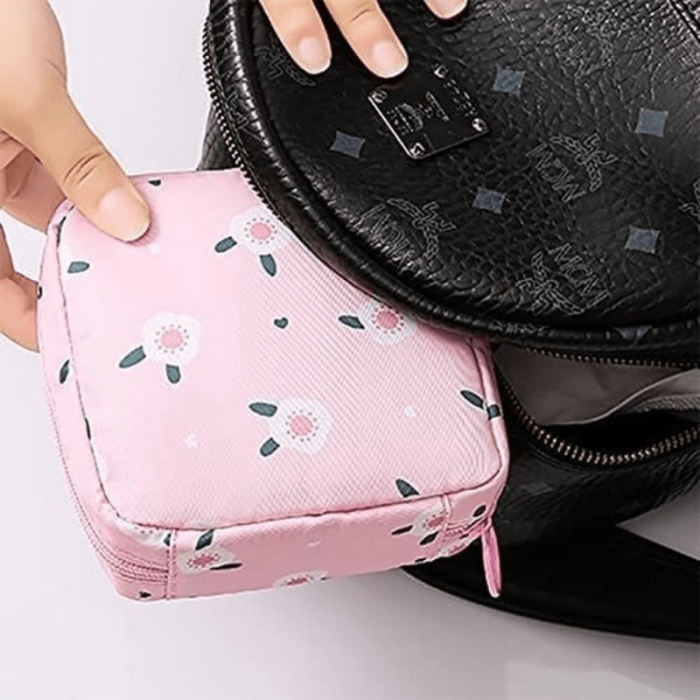 1pc Multi Function Travel Storage Bag Sanitary Napkin Pouch Large Waterproof Storage Bag Girls Travel Makeup Pouch Toiletries Cosmetic Organizer