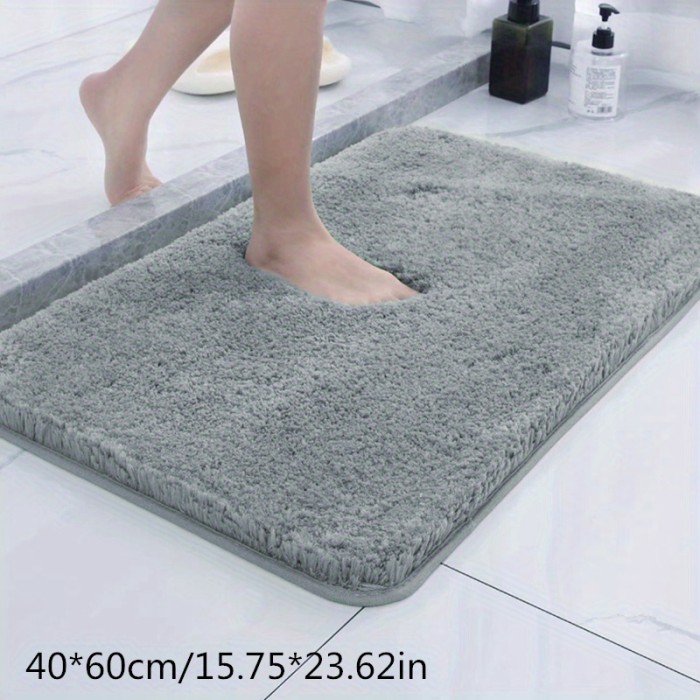 1pc Thick Plush Floor Mat, Soft And Comfortable Bathroom Carpet, Water Absorption And Anti-Slip Mat, Bathroom Door Mat, For Bedroom, Living Room, Kitchen, Bathroom