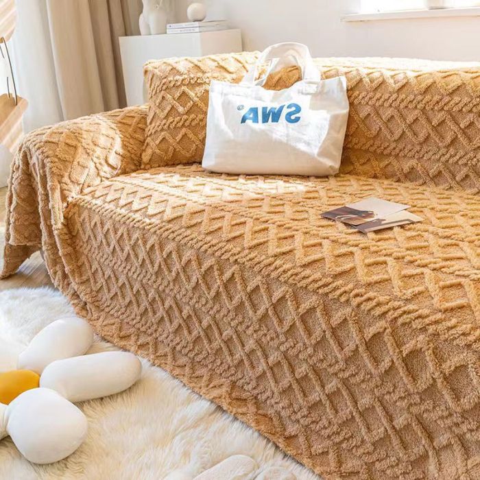 1pc Thick Anti-Scratch Soft Cushion Cover, Plush Sofa Slipcovers, Home Decor