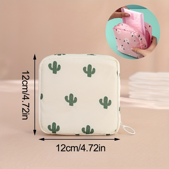 1pc Multi Function Travel Storage Bag Sanitary Napkin Pouch Large Waterproof Storage Bag Girls Travel Makeup Pouch Toiletries Cosmetic Organizer