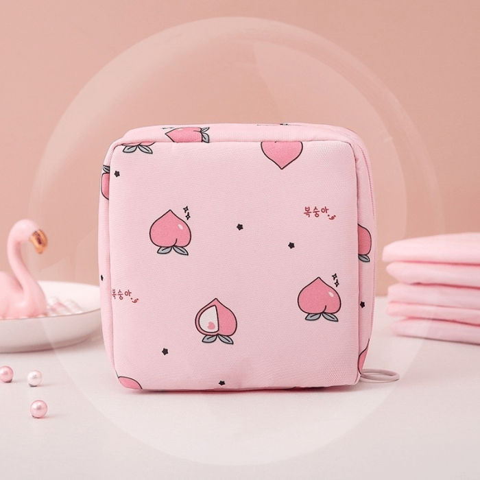 1pc Multi Function Travel Storage Bag Sanitary Napkin Pouch Large Waterproof Storage Bag Girls Travel Makeup Pouch Toiletries Cosmetic Organizer