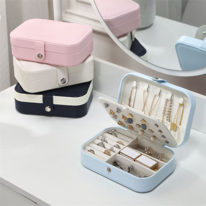 1pc Portable Jewelry Box, For Storing Jewelry, Ear Studs, Bracelets, Necklaces, Ring Storage Box