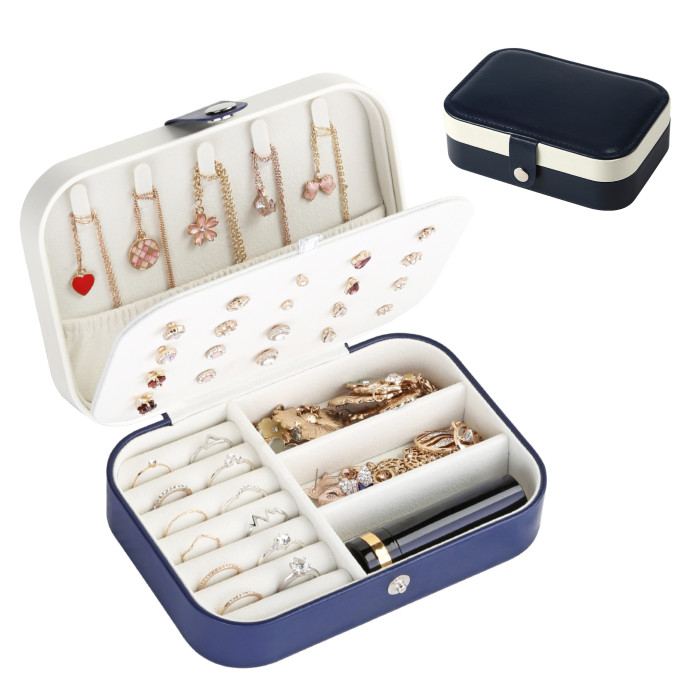 1pc Portable Jewelry Box, For Storing Jewelry, Ear Studs, Bracelets, Necklaces, Ring Storage Box