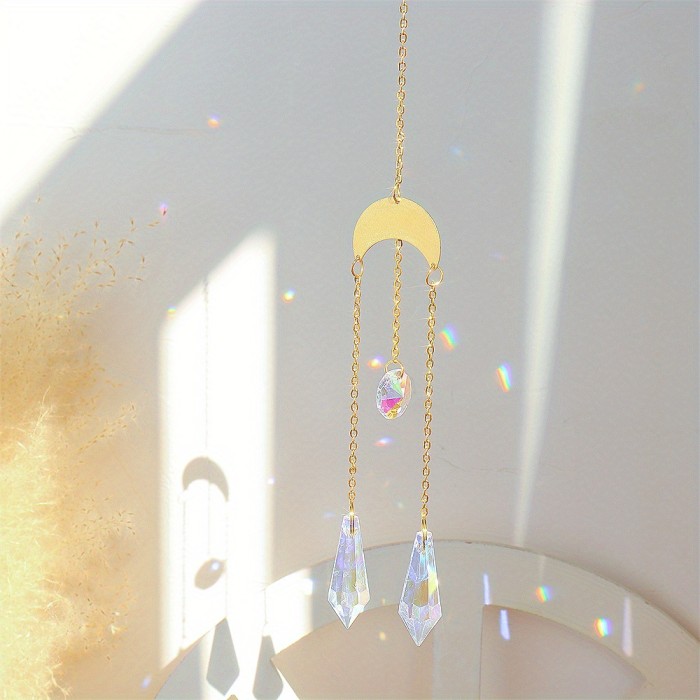1pc, Colorful Crystal Hanging Sun Catcher Drape Ornament Decorative Crystal Ball For Window Home Garden Christmas Holiday Wedding
