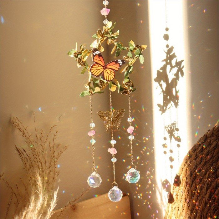 1pc Crystal Sun Catcher, Moon Wind Chime Pendant For Wedding Party Home Decoration Car Hanging Hanging Ornament Suncatcher, Photo Props, Outdoor Decor