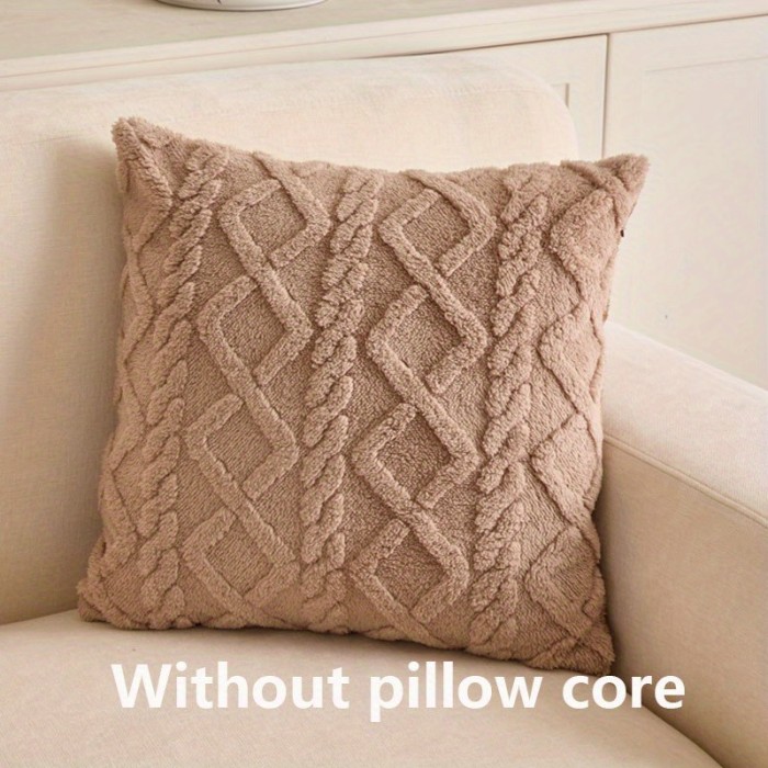 1pc Thick Anti-Scratch Soft Cushion Cover, Plush Sofa Slipcovers, Home Decor