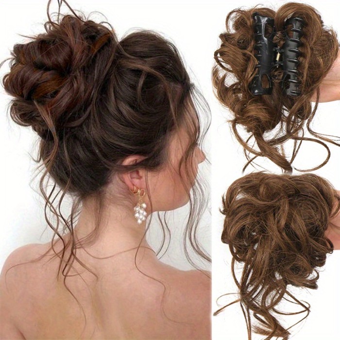 Curly Hair Bun Extension - Claw Clip Hairpiece for Effortless Style