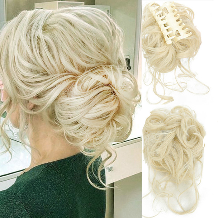 Curly Hair Bun Extension - Claw Clip Hairpiece for Effortless Style