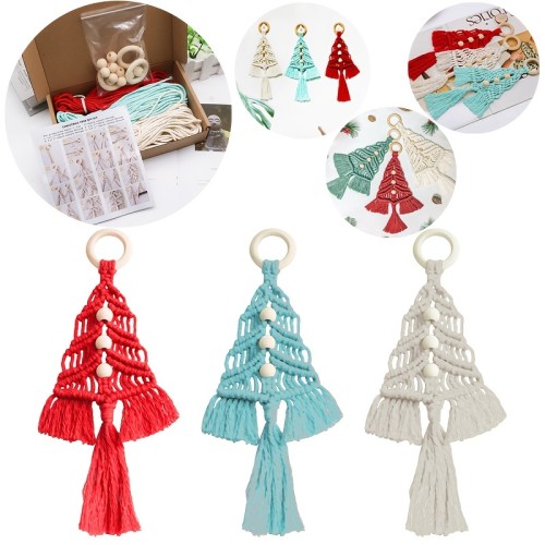 DIY Kit Christmas Craft Gift Kit, Perfect Holiday Gift , Handwoven Creative Christmas Tree Decoration Hanging