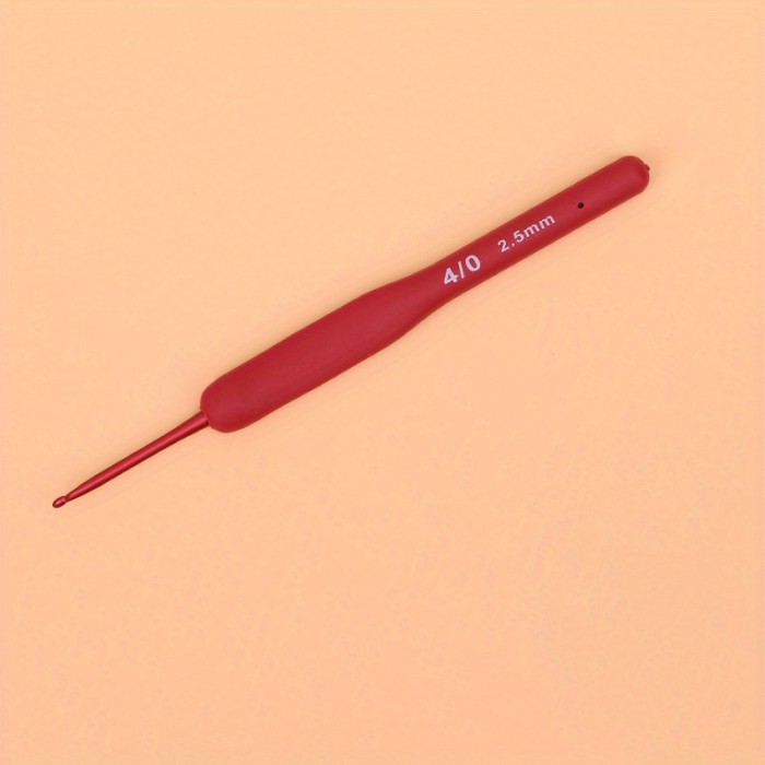 Red Crochet Hook For Sweater Sewing, Red Handle, Knitting Tools