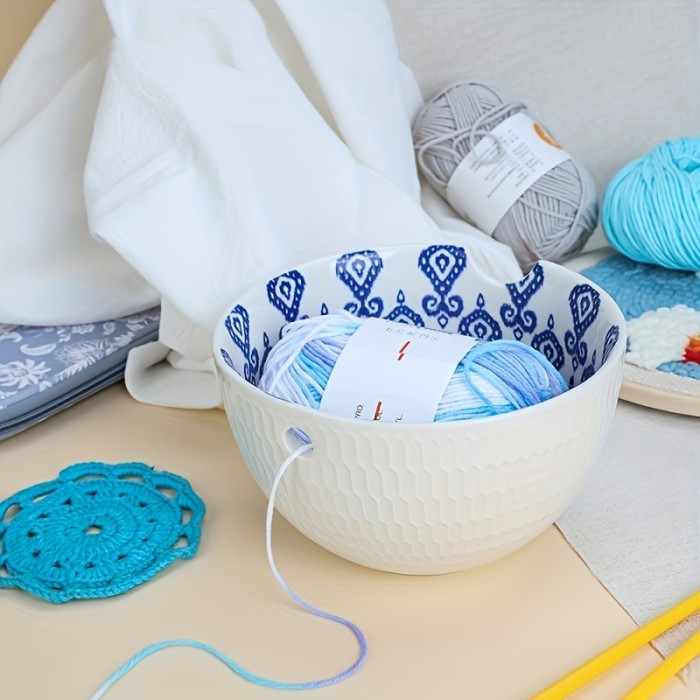 Knitting Yarn Storage Bowl, Crochet Storage Basket, For Yarn And Knitting Accessories Storage