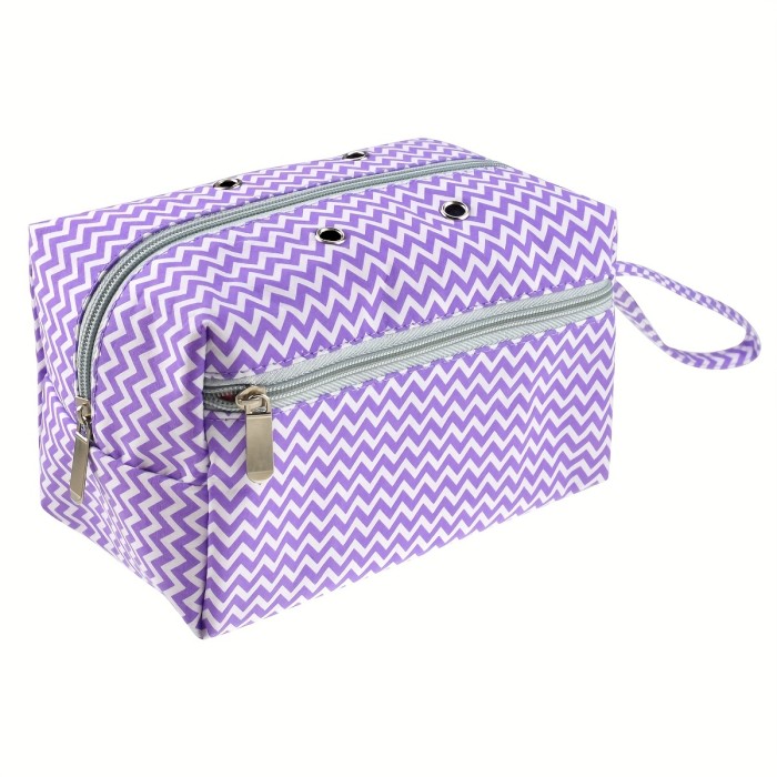 Yarn Storage Bag, Fabric Storage Bag With 4 Wire Hole And Compartment