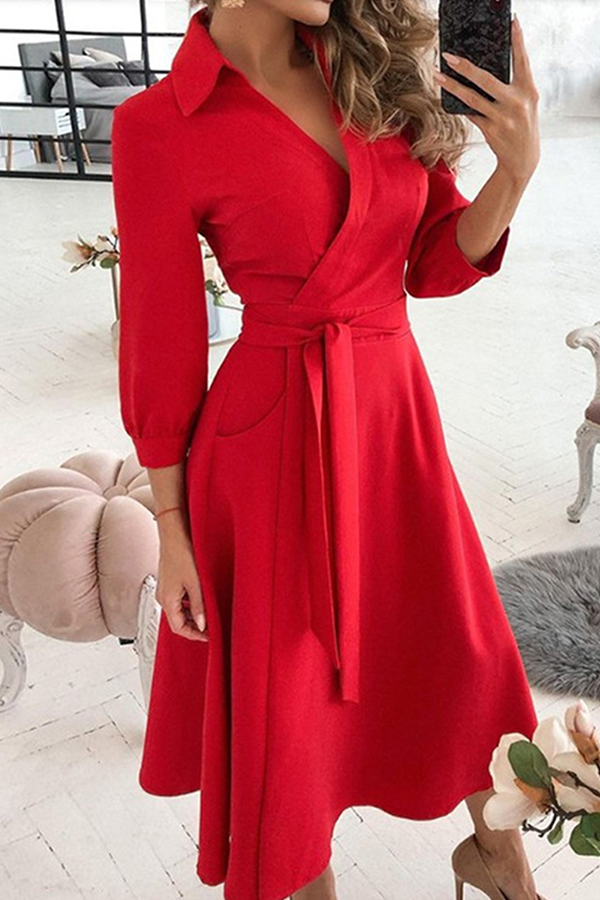 Sweet Elegant Print Flowers Frenulum V Neck A Line Dresses main image 0